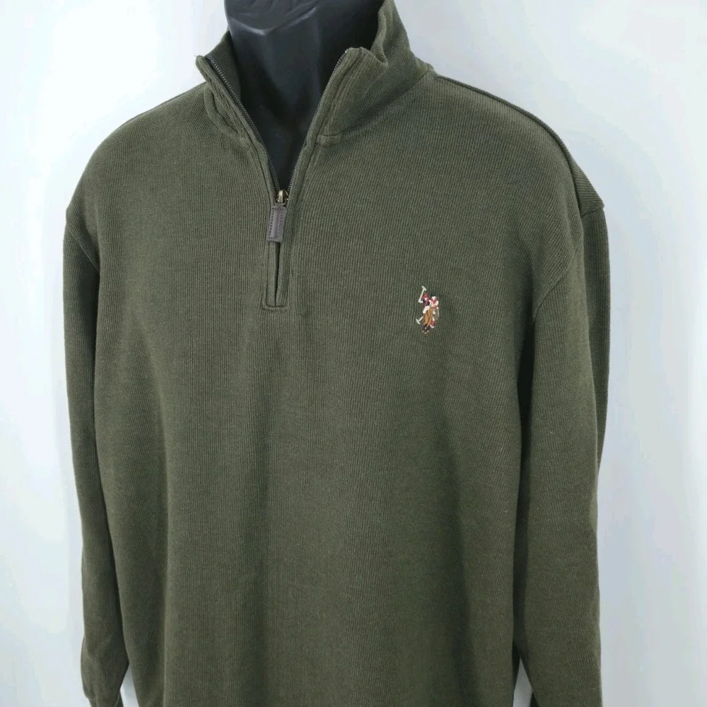 Polo Ralph Lauren Estate Rib Mens Size Large Quarter Zip Flesh Pony Luxury Trave